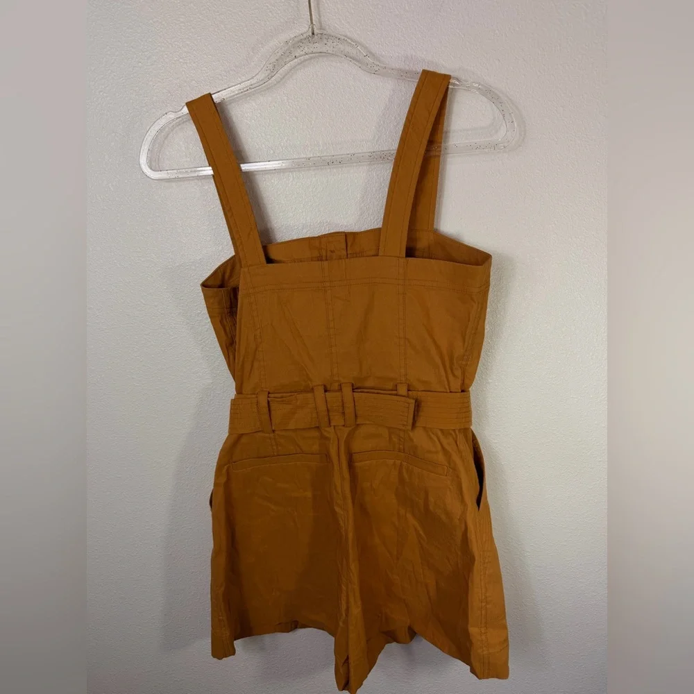 A.L.C. Gillian Sleeveless Belted Romper In Goldenrod Size S - Picture 4 of 14